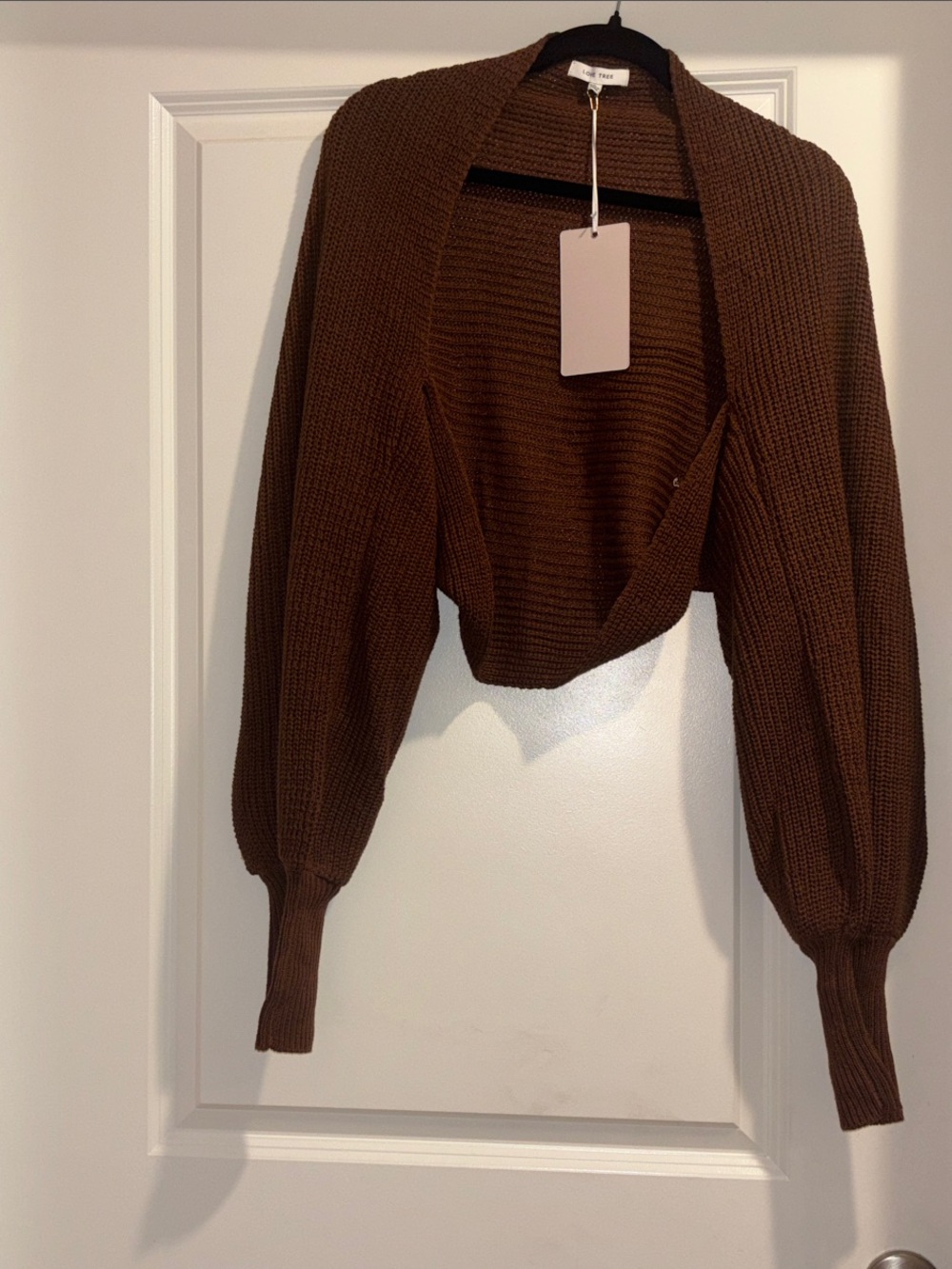 Knit Bolero Shrug Sweater coffee - Picture 2 of 9